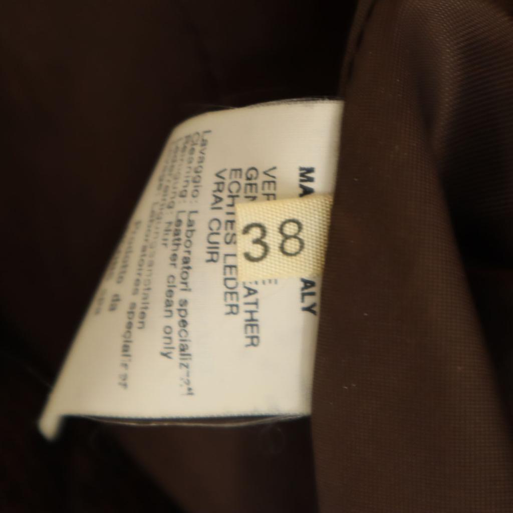 GIORGIO ARMANI Python Pattern Genuine Leather leather jacket 38 Brown Women Used