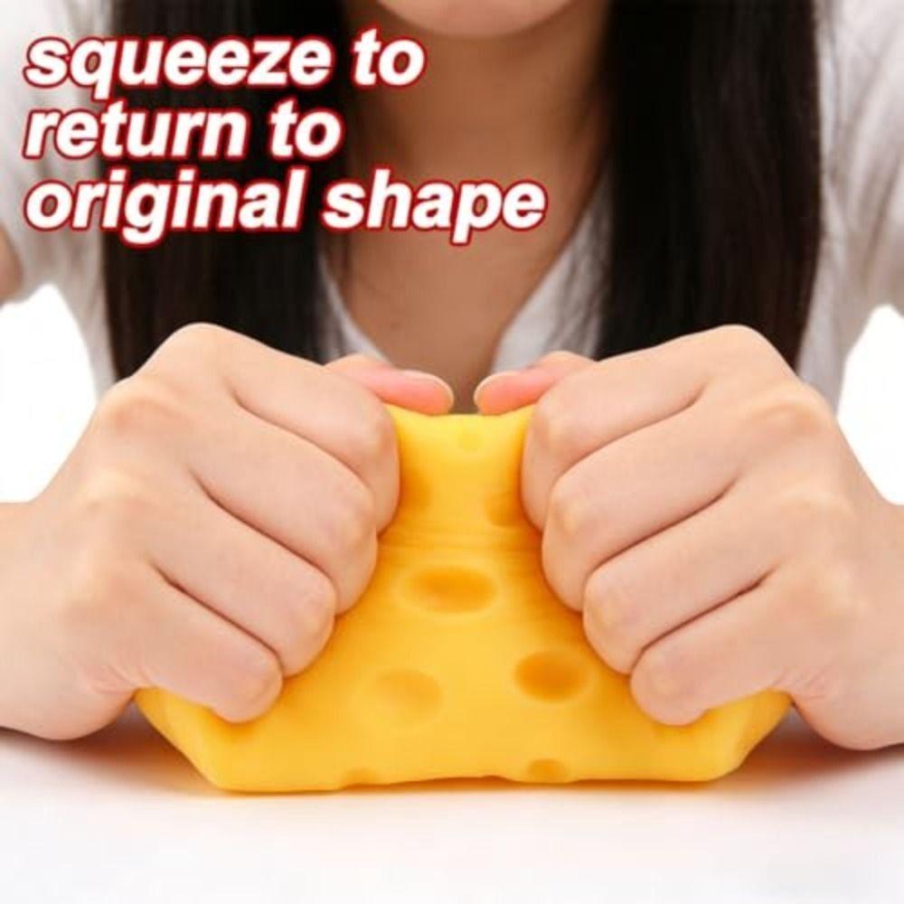 Sensory Stress Relief Giant Cheese Squishys Soft Novelty Food Theme Cheese Cubes Toys