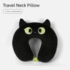 Cartoon Cat Deformable U-Shaped Neck Pillow with PP Cotton Filling for Napping Travel Cervical Neck Support Pillow