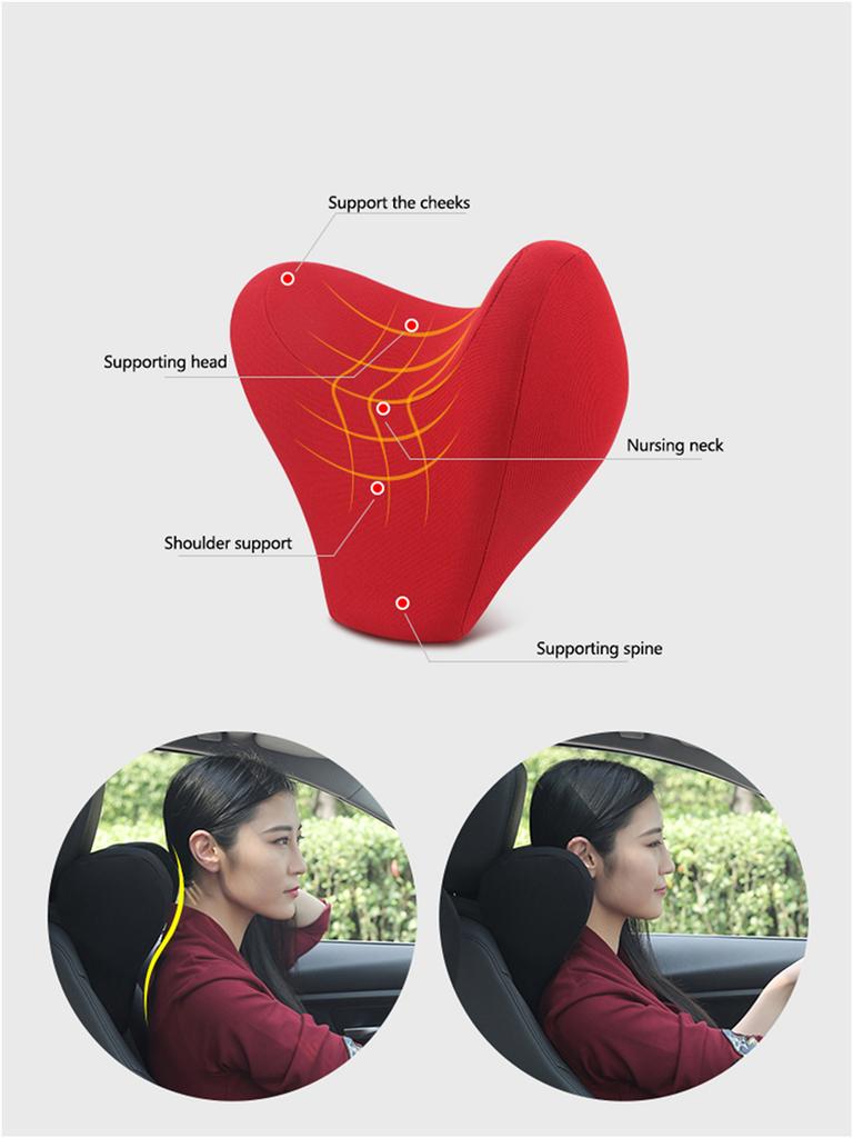 U Shape Memory Cotton Car Neck Pillow Headrest Memory Foam Fabric Car Seat Neck