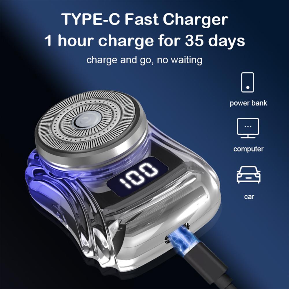 Mini Shaver Portable Electric Beard Trimmer USB Rechargeable Floating Head Lightweight Electronic Shaver For Home Hotel Trips