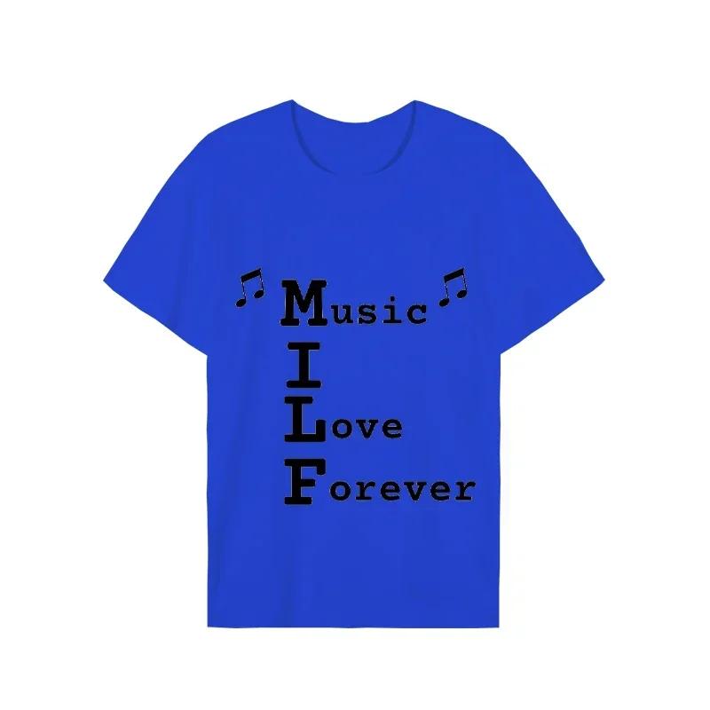 2023 Men's T-shirt MILF Music I Love Forever Short Sleeve Men's Loose T-shirt Men's Top Brand New Brand Men T-shirt Short Sleeve