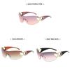 Y2k Herz Sonnenbrille Mode Randlos UV400 Sonnenschutz Für Street Style