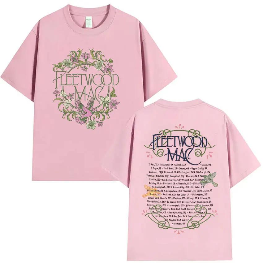 Rock Band Fleetwood Mac Music Album Print T Shirt Man Woman Retro Aesthetic Fashion Cotton Short Sleeve T-shirts