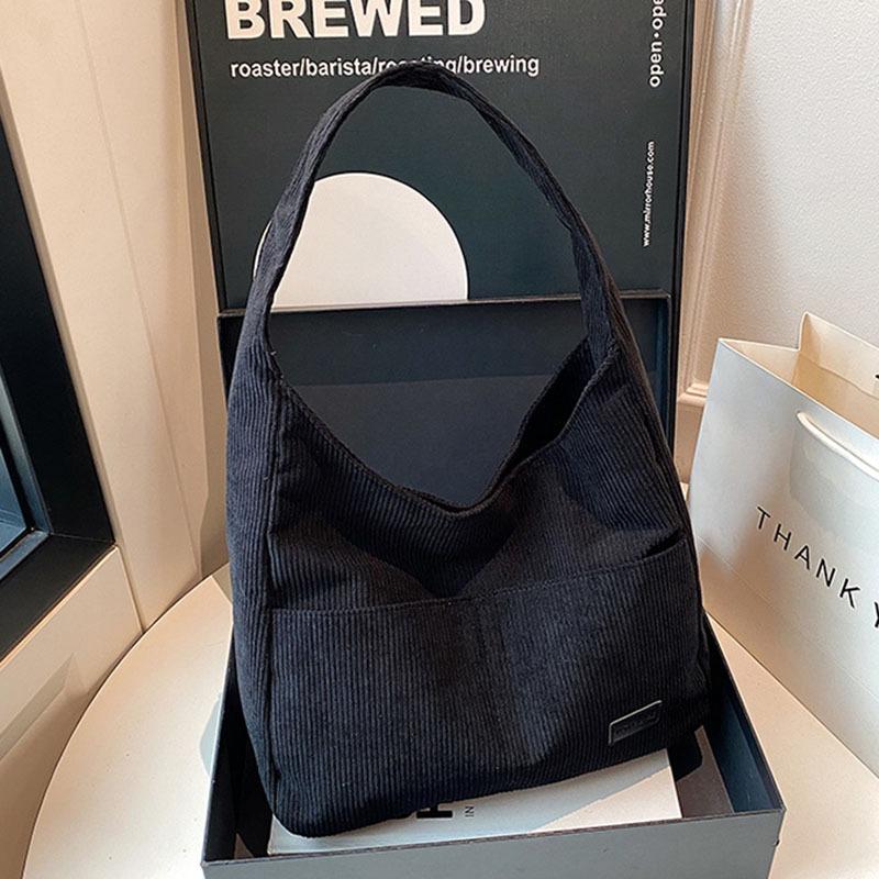 Corduroy bag women's large-capacity new autumn and winter versatile casual shoulder bag student tote bag
