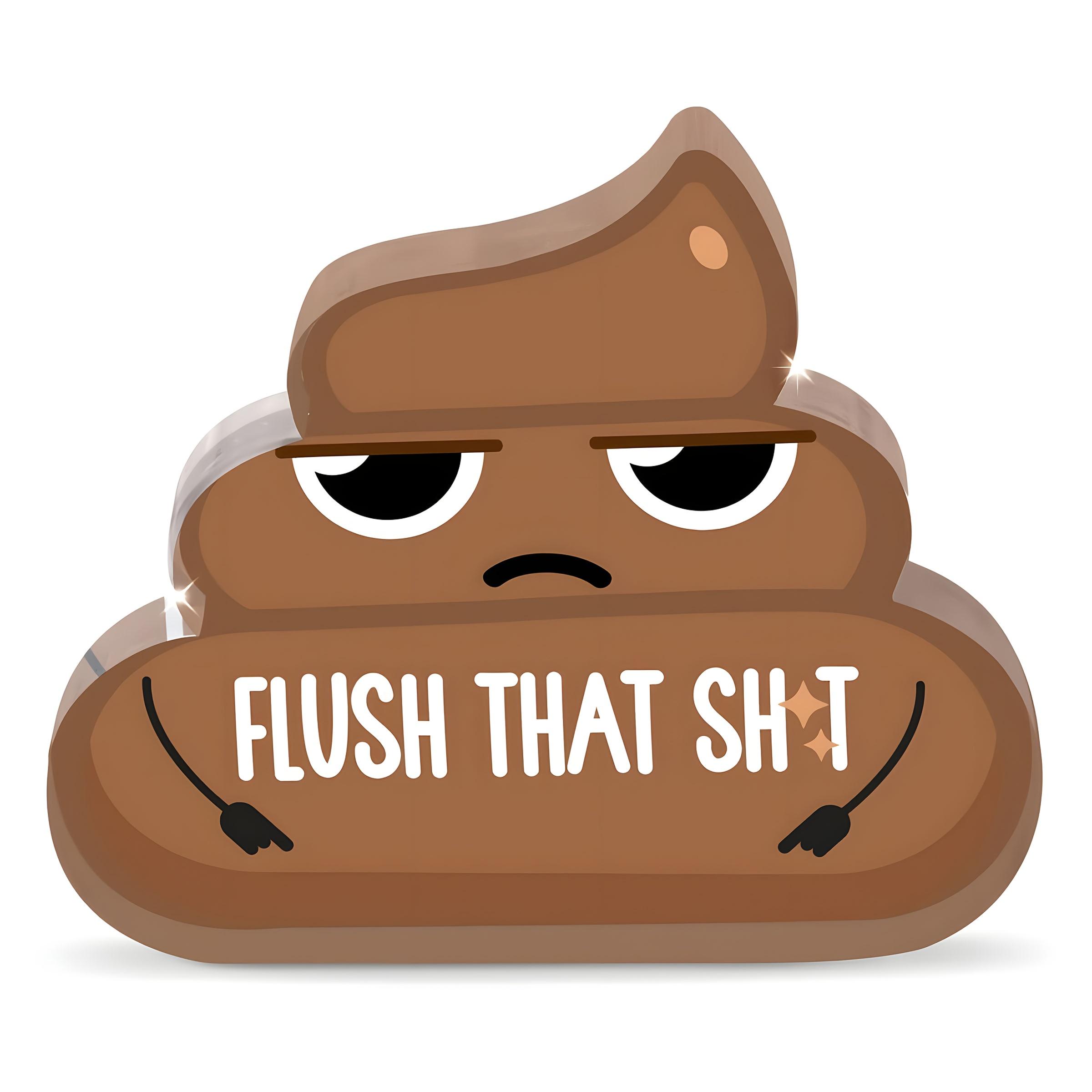 

2D Flat Acrylic Brown Poo Decoration, Indoor and Outdoor Decoration - No Battery/electricity Required, Free Day Decoration, Shop Decoration, Dur 12*10cm