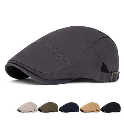 Autumn Peaked Cap Men's Cotton Beret British Newspaper Boy Cap Painter's Cap