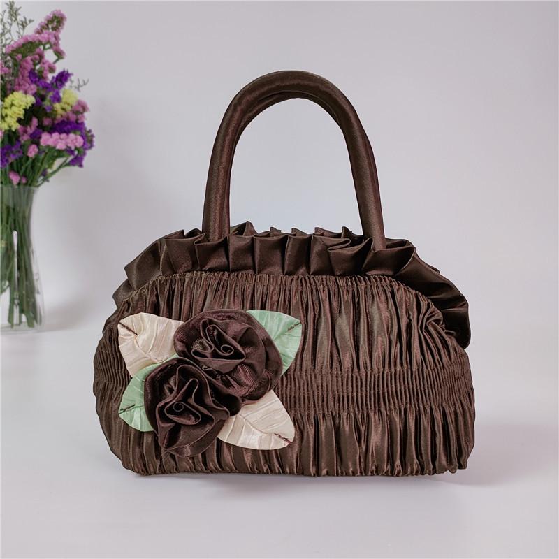 Korean Style 7-Inch Floral Handmade Evening Handbag & Coin Purse