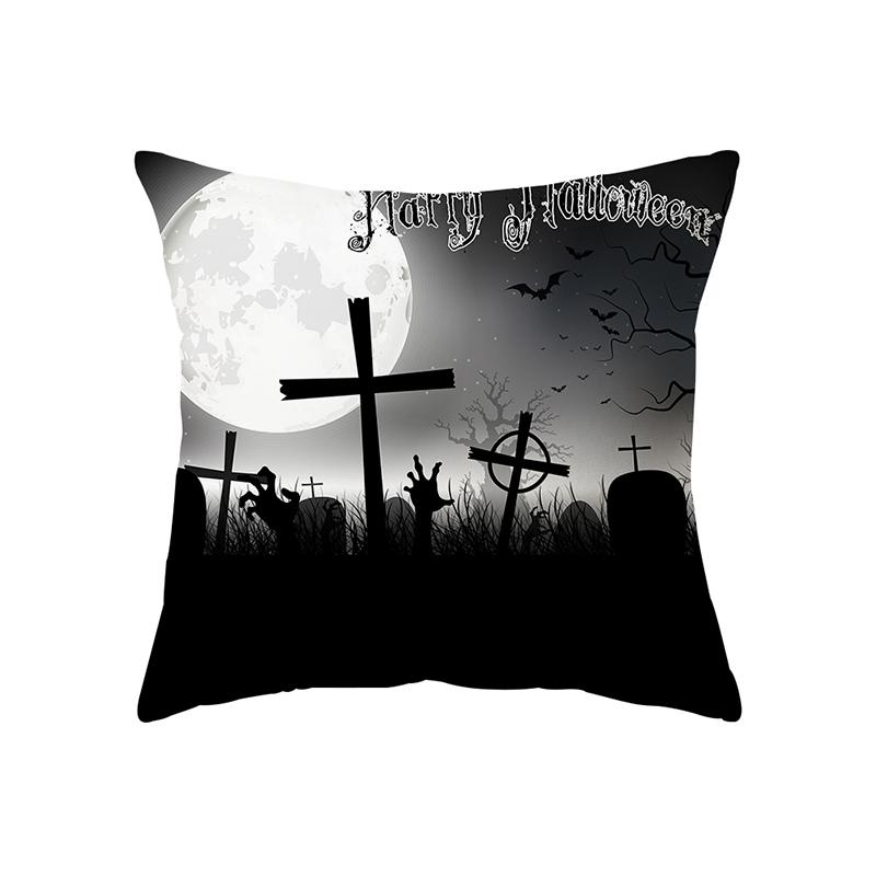 Horror Halloween Bat Pumpkin Print Pattern Cushion Cover Home Living Room Sofa Decoration Polyester Pillow Pillow Cover