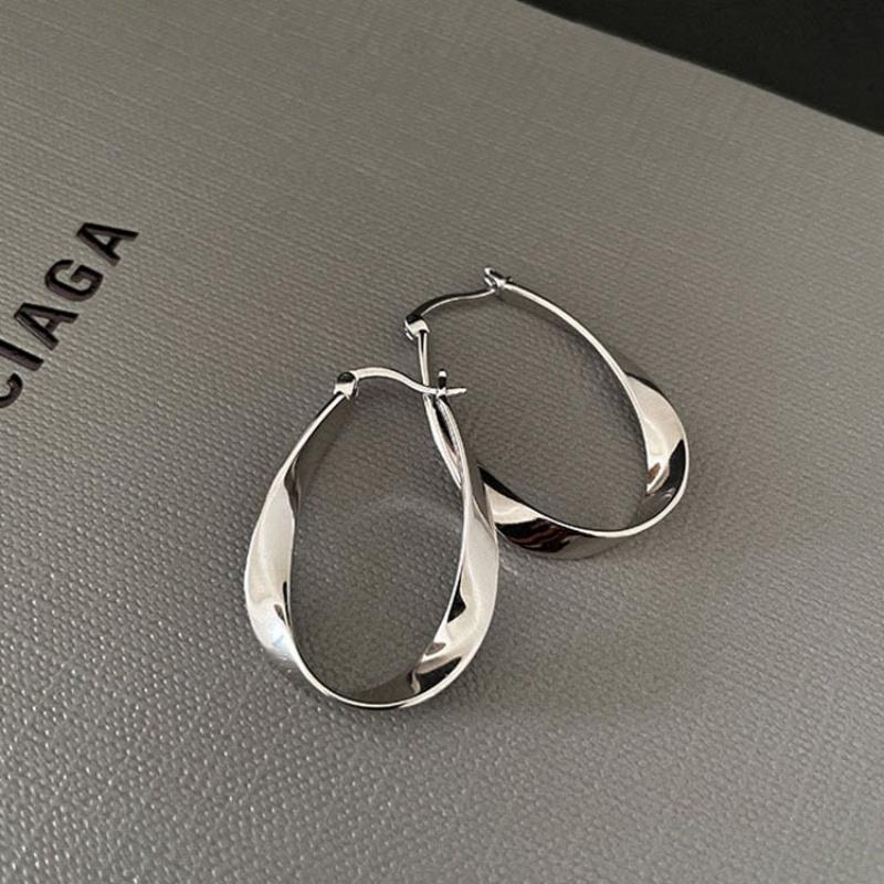 925 silver needle perforated large circular geometric earrings, suitable for women s office style earrings, wedding party gifts