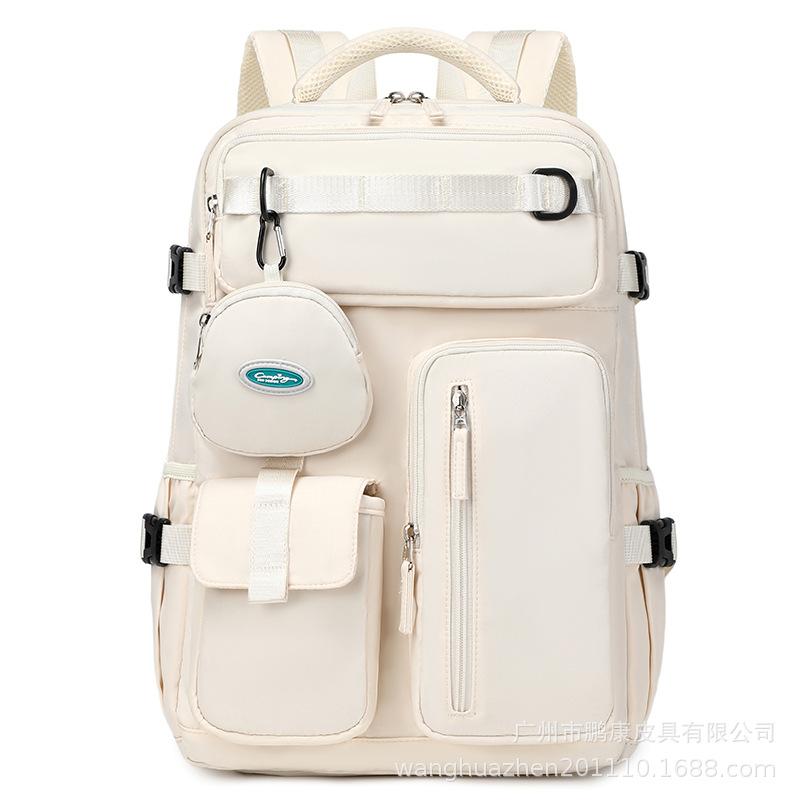 

Компьютерный рюкзак большой вместимости, многофункциональная сумка для хранения с разделением сухого и мокрого для деловых поездок и путешествий, студенческий школьный рюкзак бежевый