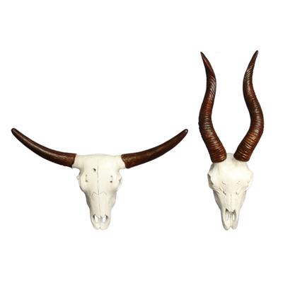 Home Decors Cow Skull Head Wall Art Decors Long Horn Bulls Head Wall Sculpture Decorative Animal Craft for Farmhouses