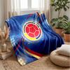 Colombia Football Printed Flannel Blanket Skin Friendly Warm Decorative Throw for Indoor Couch Bed Daily Use