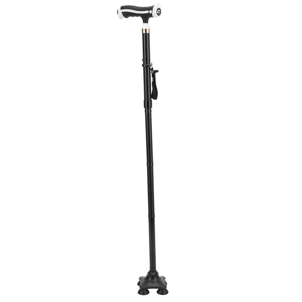 Walking Stick Non Slip Foldable Aluminum Alloy Walking Cane with LED Light 360 Degrees Shock Damp Rotating Base