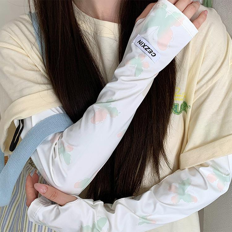 Sun Protection Ice Silk Arm Sleeves - Anti-UV, Breathable Gloves for Cycling & Driving