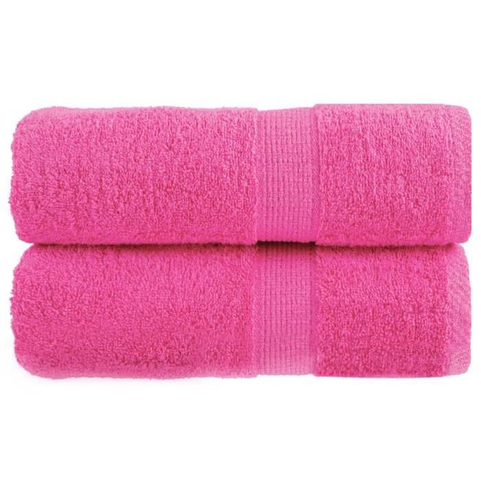 VidaXL Serviettes d'invité de Qualité Supérieure 2 pcs, Draps de Bain, Essuie-mains, Serviette de Visage Salle de Bain, Rose 137518