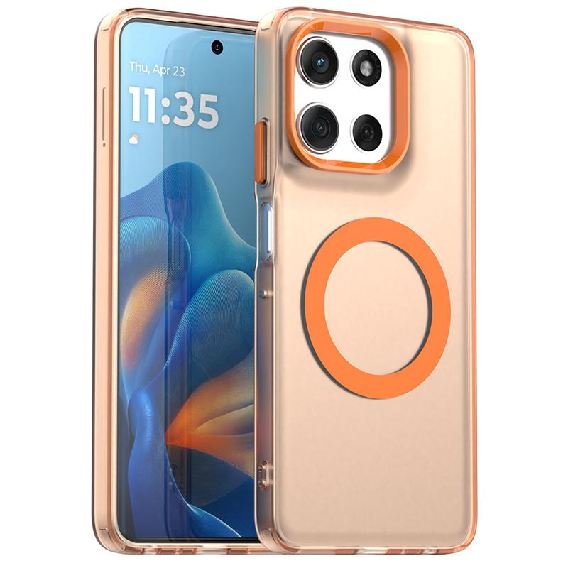 Magnetyczne etui do ładowania bezprzewodowego dla Motorola Moto G56 G86 Pokrowiec Kolory Cukierkowe Przezroczysta obudowa Fundas Coque