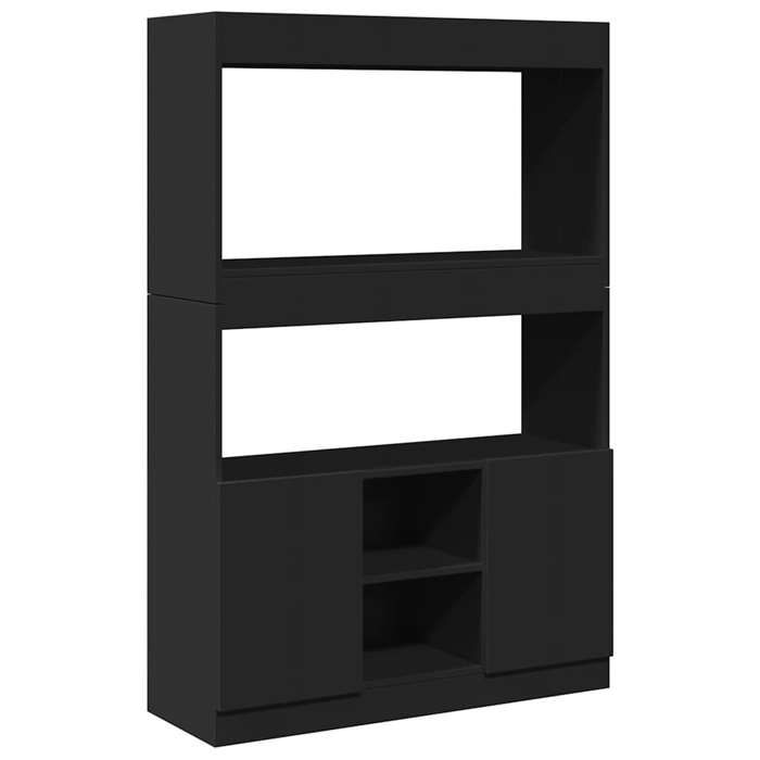 Exclusive House - Black Tall Sideboard 92x33x140 Cm Engineered Wood