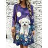 Oil Painting 3D Printing Women's Dresses Vintage Casual Poodle Dog Pattern Loose Home Dress Autumn Long Sleeve A-Line Dress 2026