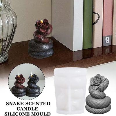 3D Snake Aromatherapy Candle Silicone Mold DIY Plaster Diffuser Halloween Decoration Craft Silicone Home Stone Gift Mold P4Q1