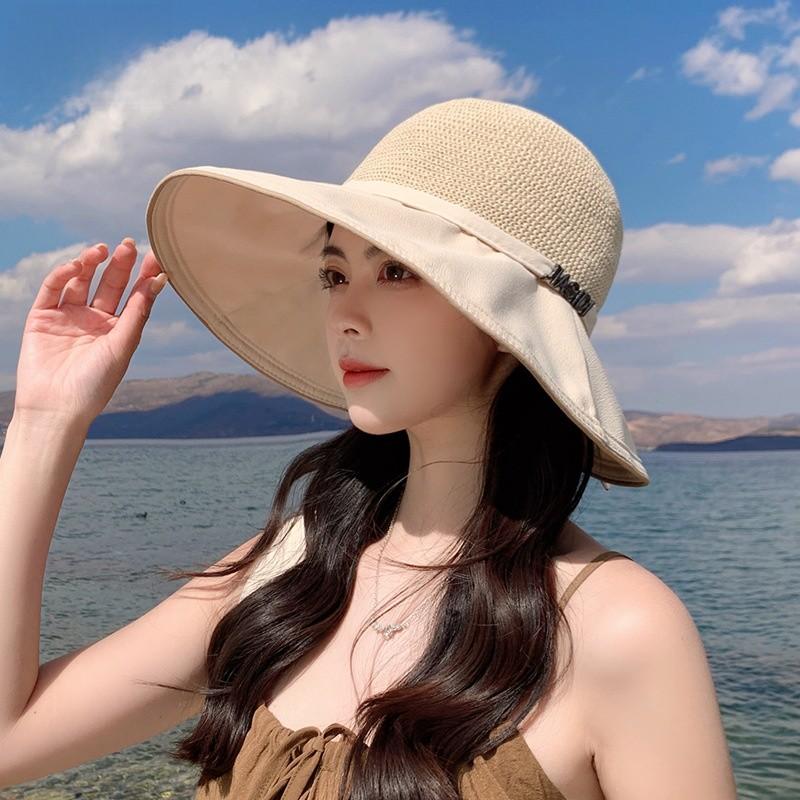 Fashion Letter Embroidered Fisherman Hat With Wide Brim For Summer Sun Protection