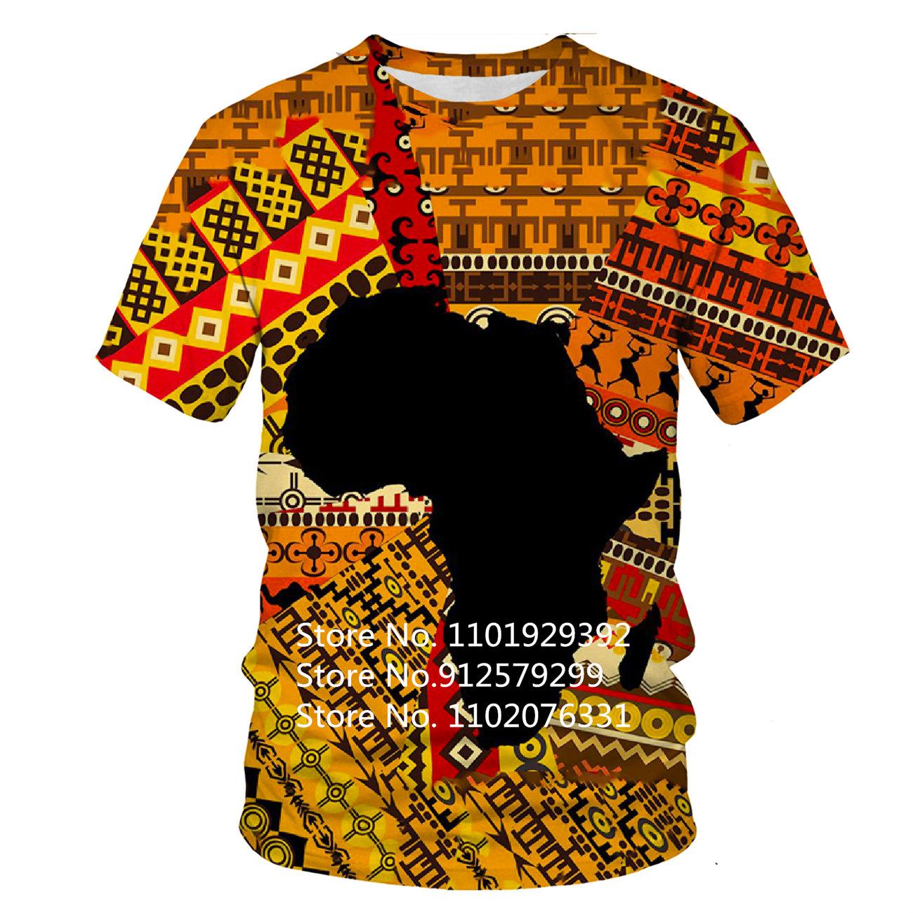 

Чоловіча модна футболка з африканською культурою, повсякденна футболка з африканським візерунком, круті чоловічі футболки з 3D-принтом і короткими рукавами One Size армія зелений колір