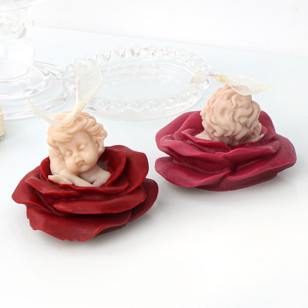 Rose Sleeping Angel Silicone Mold Melt Aromatherapy Making Cupcake Chocolate Handicraft Making Mould Supplies