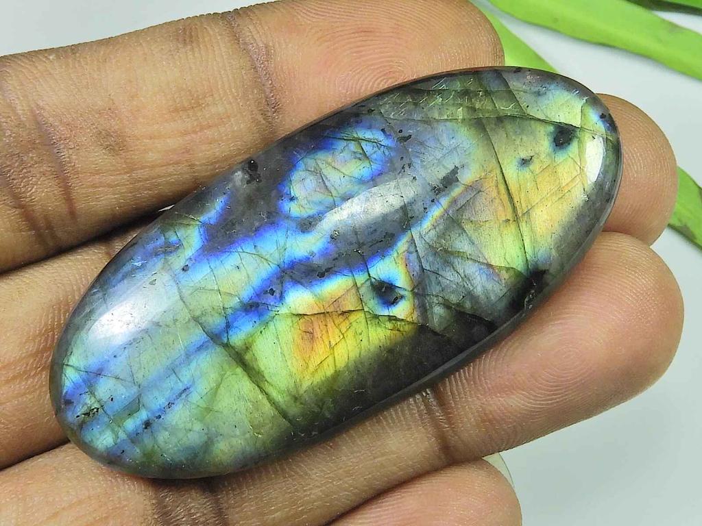 26X58MM Natürlicher Labradorit Multi Lila Ovaler Cabochon Loser Edelstein 115Cts SK-4038