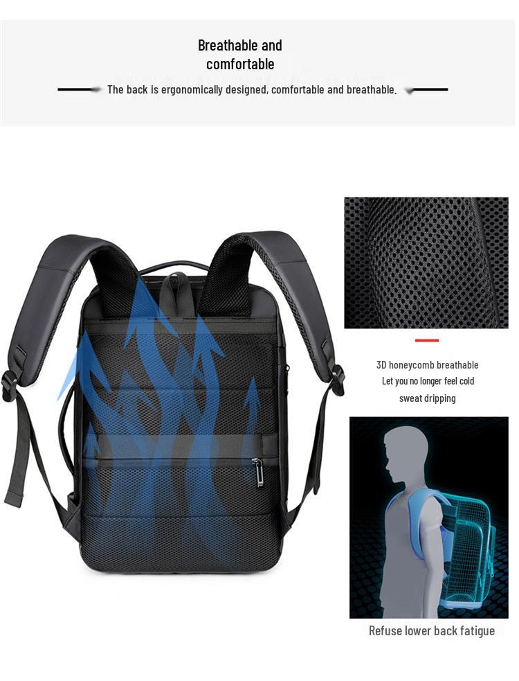 Expandable Men's Travel Backpack: Large, Multifunctional Handbag with Logo Printing Option