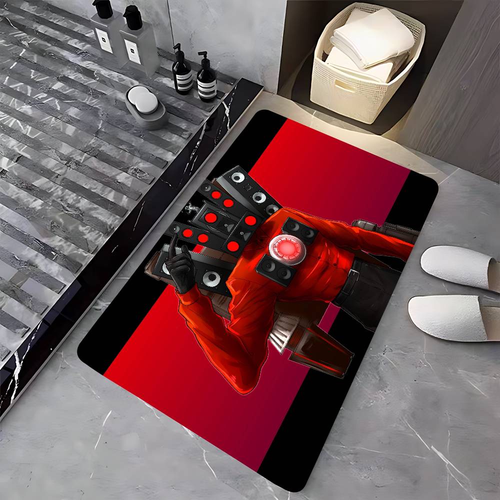 Cartoon S-Skibidi Toilet Floor Mat Rectangle Anti-slip Home Soft Badmat Front Door Indoor Outdoor Mat Welcome Doormat