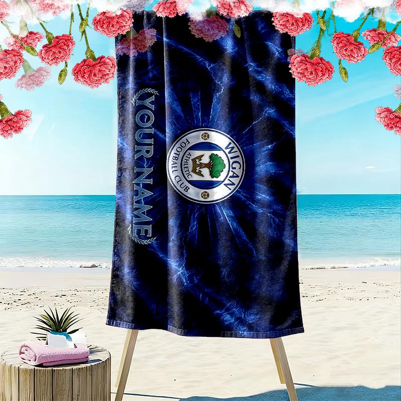 Wigan Athletic F.C Print Beach Towel, Large Soft Quick Dry Towel for Beach Camping Swimming