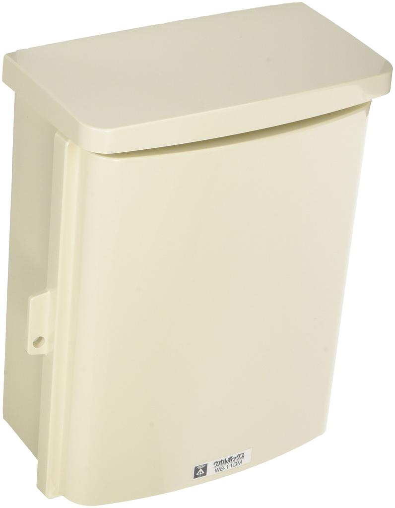 Mirai Industry Plastic Rainproof Box, Wall Box, Type D, Horizontal, Integrated Roof, 278 x 229 x 113 mm, Milky White, WB-11DM, 1 Piece