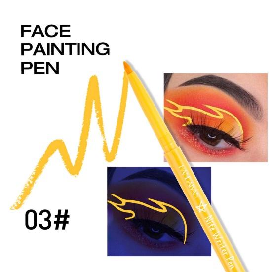 Glow In Dark Eyeliner Pen UV Blacklight Fluorescent Face Painting Pen Waterproof Washable Kids Adults Party Cosplay Makeup Colorful Body Art Painting