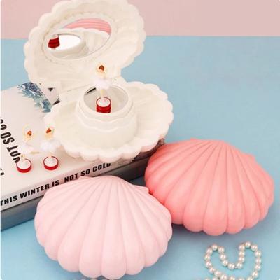 Cute Shell Rotating Music Box Shell Shape Jewelry Box Dancing Girl Music Box  Birthday Gift