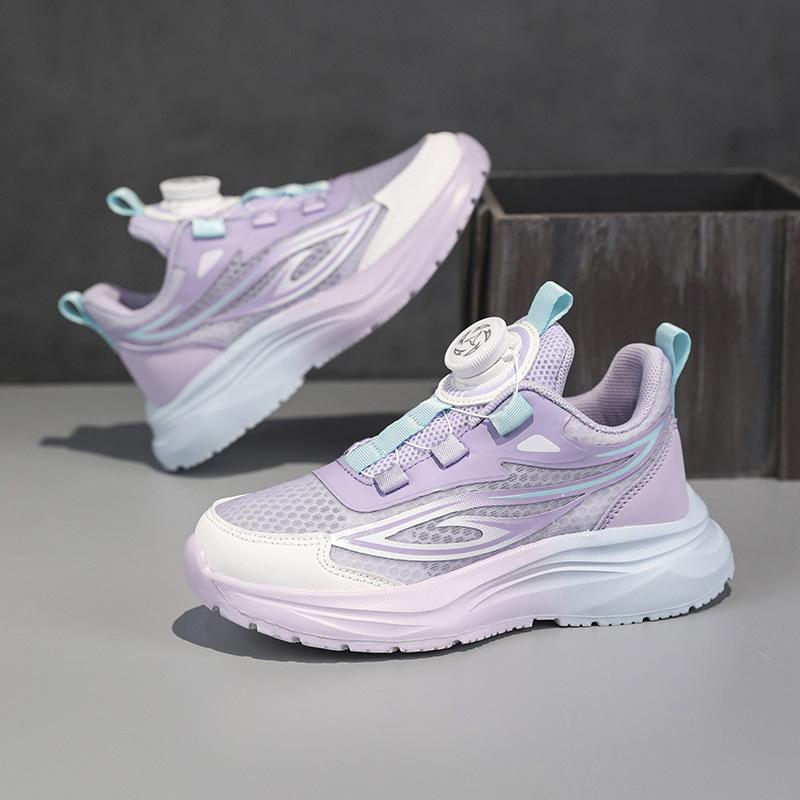 Classmate summer 22 new children's running shoes single mesh breathable rotating button non-slip children's sports shoes