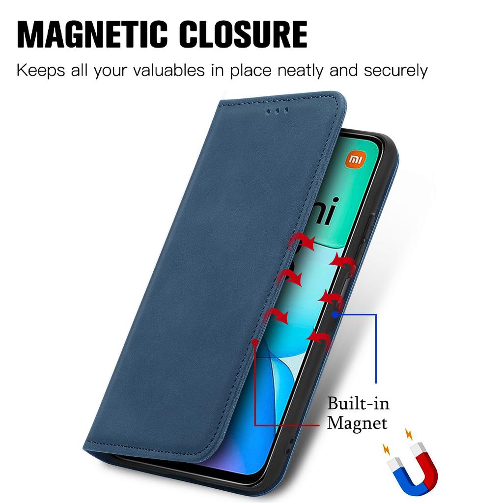 For Xiaomi Redmi 13 5G/4G Case Hidden Magnetic Leather Folding Stand Phone Cover