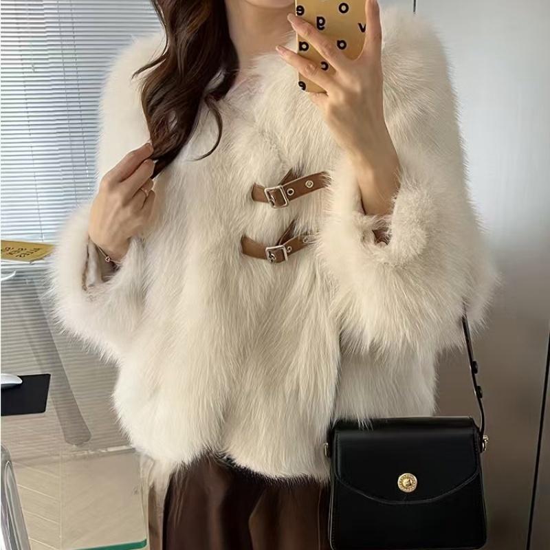Winter Fashion Fluffy Fur Coat Women High Street Elegant Thick Warm Faux Fox Fur Jacket Female Overcoats Outerwear
