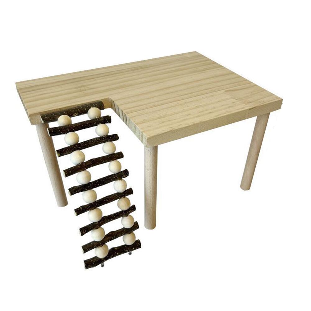 

Натуральна дерев яна платформа-підставка Полиця для хом яка Золотий ведмідь Клітка з подвійною підлогою Аксесуари для лазіння Ігри climbing ladder