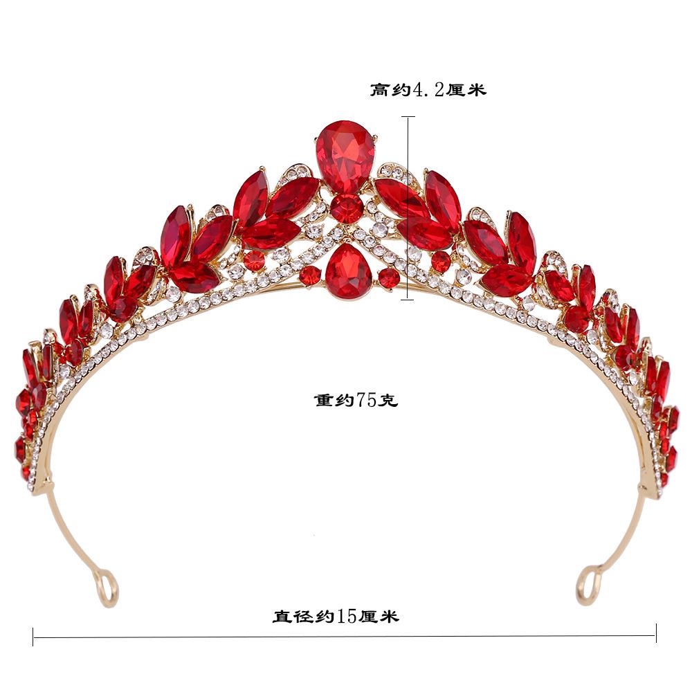 DIEZI 5 Farben Luxus Kristall Diadem Halskette Ohrringe Für Frauen Hochzeitsparty Elegant Braut Braut Strass Krone Accessoires
