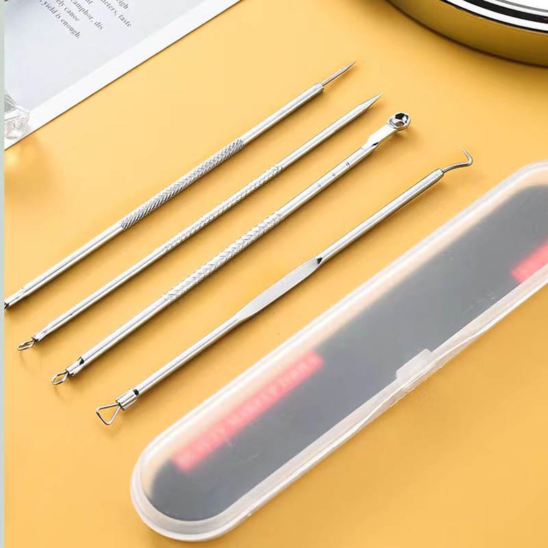 

Набор из 4 экстракторов черных точек цвета розового золота - Иглы для удаления акне и черных точек из нержавеющей стали