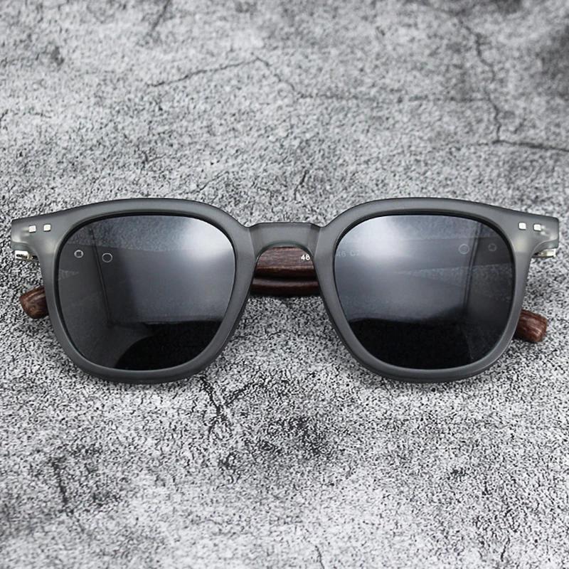 New Men Vintage Wooden Frame Sunglasses Classic Design Square Uv400 Sun Glasses Coating Lens Driving Eyewear For Male Women