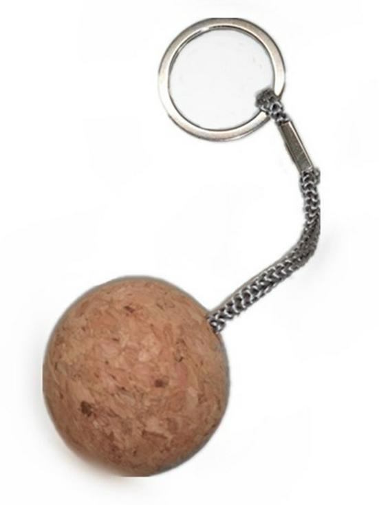 Customizable Round Cork Ball Keychain with Logo Printing