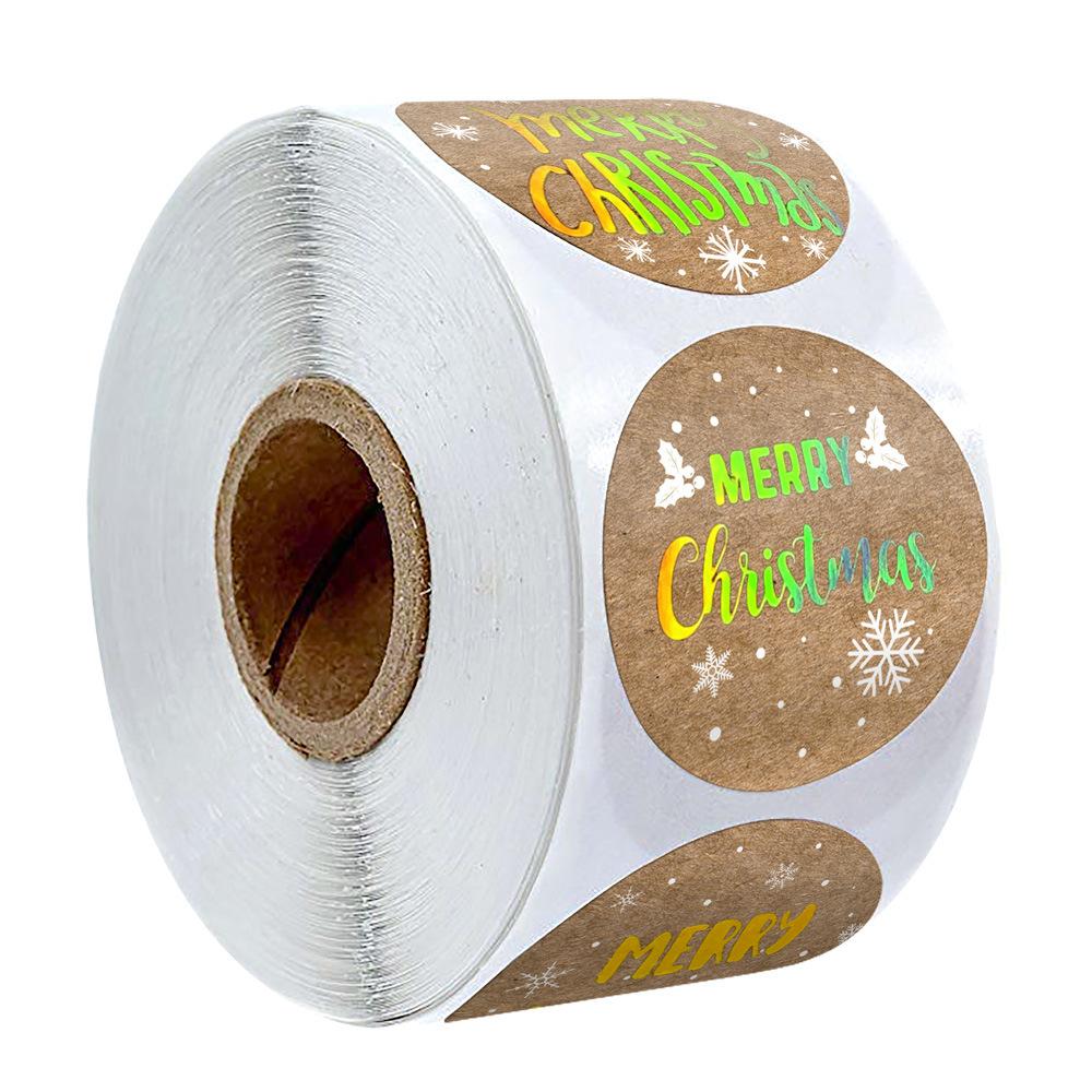 50-500Pcs 1 Inch Golden Font Merry Christmas Sticker Thank You Sticker Seal Label For Envelope Gift Wrapping Stationery Decor