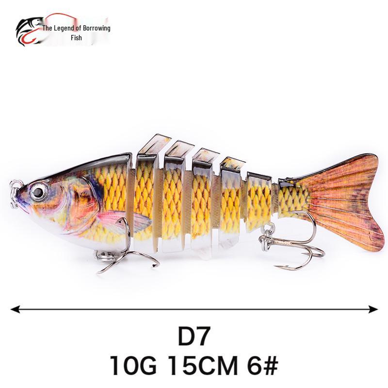 7-częściowy 10cm plastikowy bioniczny przynęta na ryby: Wielosekcyjny sztuczny przynęta słodkowodna