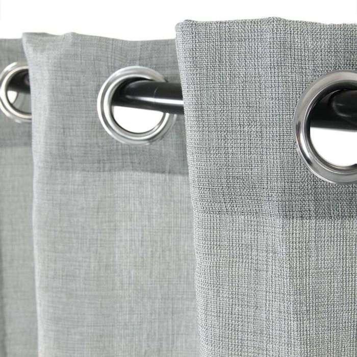 Grey Metallic Mottled Effect Eyelet Curtain 140x250