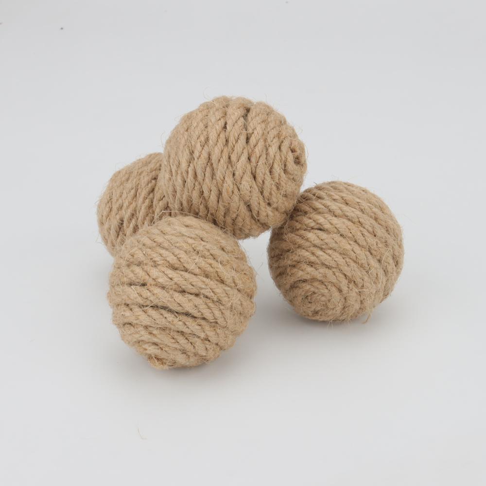 5pcs Cat Sounding Ball Interactive Handmade Sisal Balls Cat Scratching Ball Make Sounds Pet Kitten Toys