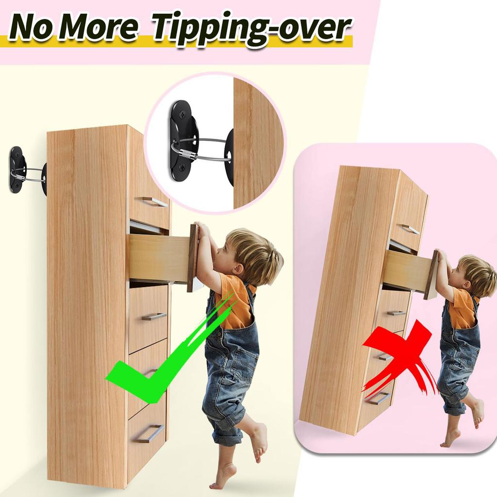 Adjustable Furniture Anti Tip Straps Wall Mounted Furniture Safety Straps Strong Heavy Duty Furniture Anti Tip Straps