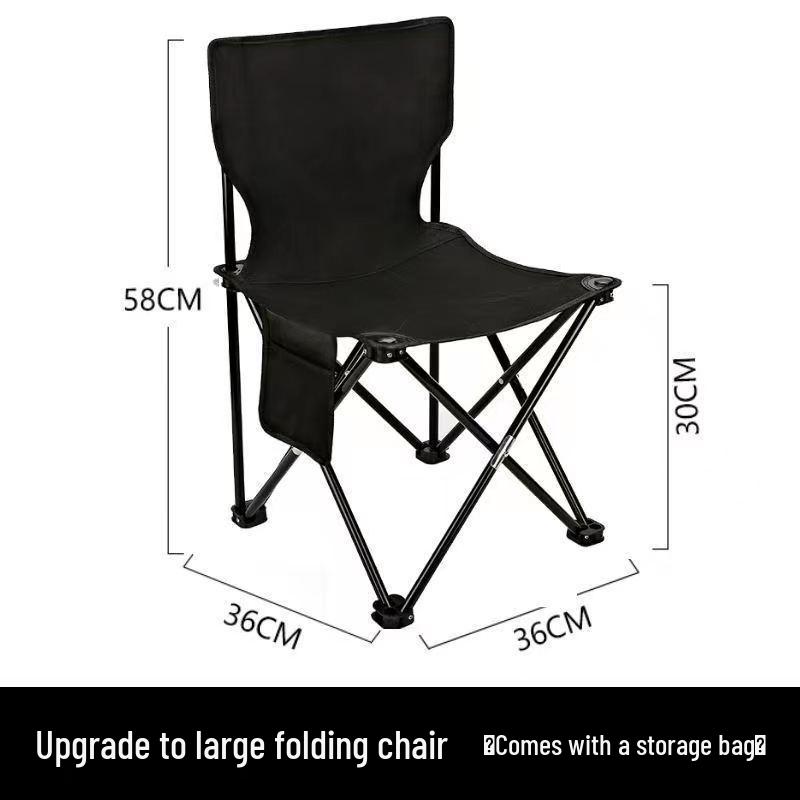 Portable Outdoor Folding Chair - Ideal for Camping, Fishing, Beach, and BBQs with Durable Oxford Cloth Seat