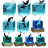 Whale Diver Ocean Decoration with Light Whale Diver Night Light Cube Beluga Killer Whale Megalodon Home Room Decor