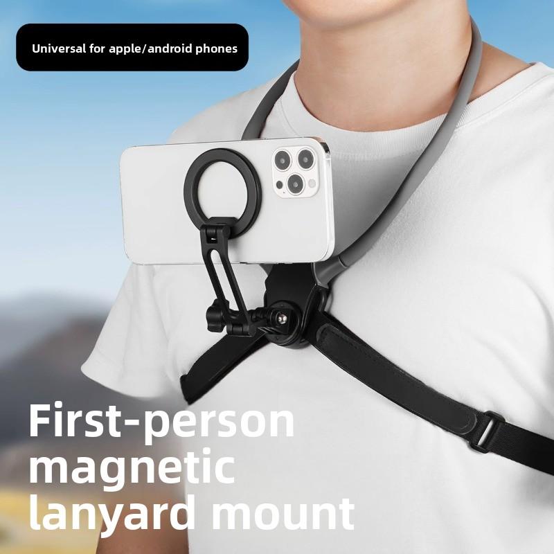 Soporte de cuello para teléfono móvil para grabación de video vlog manos libres ajustable
